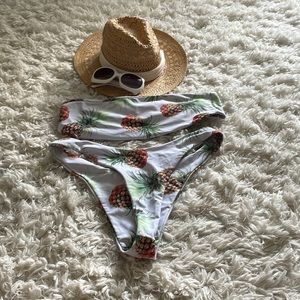 Pineapple bikini white sunglasses and hat